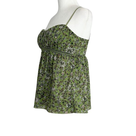VTG Y2K Speechless Floral Spaghetti Strap Smocked Empire Waist Babydoll Top M - Picture 4 of 15